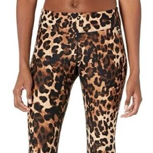 Calvin Klein Performance Wick Animal Print Cheetah Leopard Stretchy Leggings S
